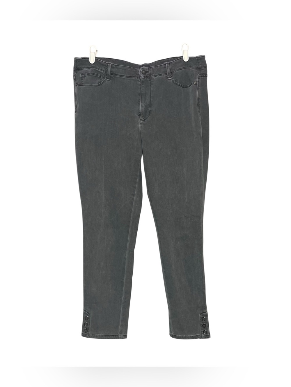 J Jill Authentic Fit Slim Leg Jeans Womens 14 Grey Denim Mid Rise Ankle